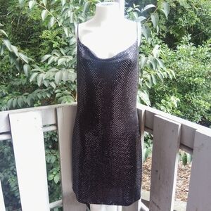 Sequin Showgirl Mini Slip Party Dress Women Large
